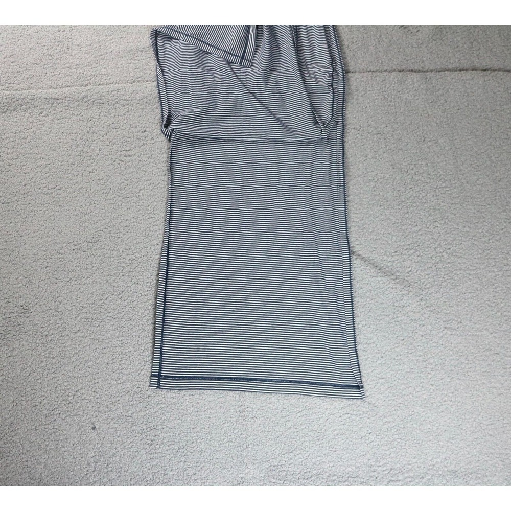 Lululemon Athletica Refresh Maxi Dress 2 Blue White Striped High Side Slits - Picture 9 of 13